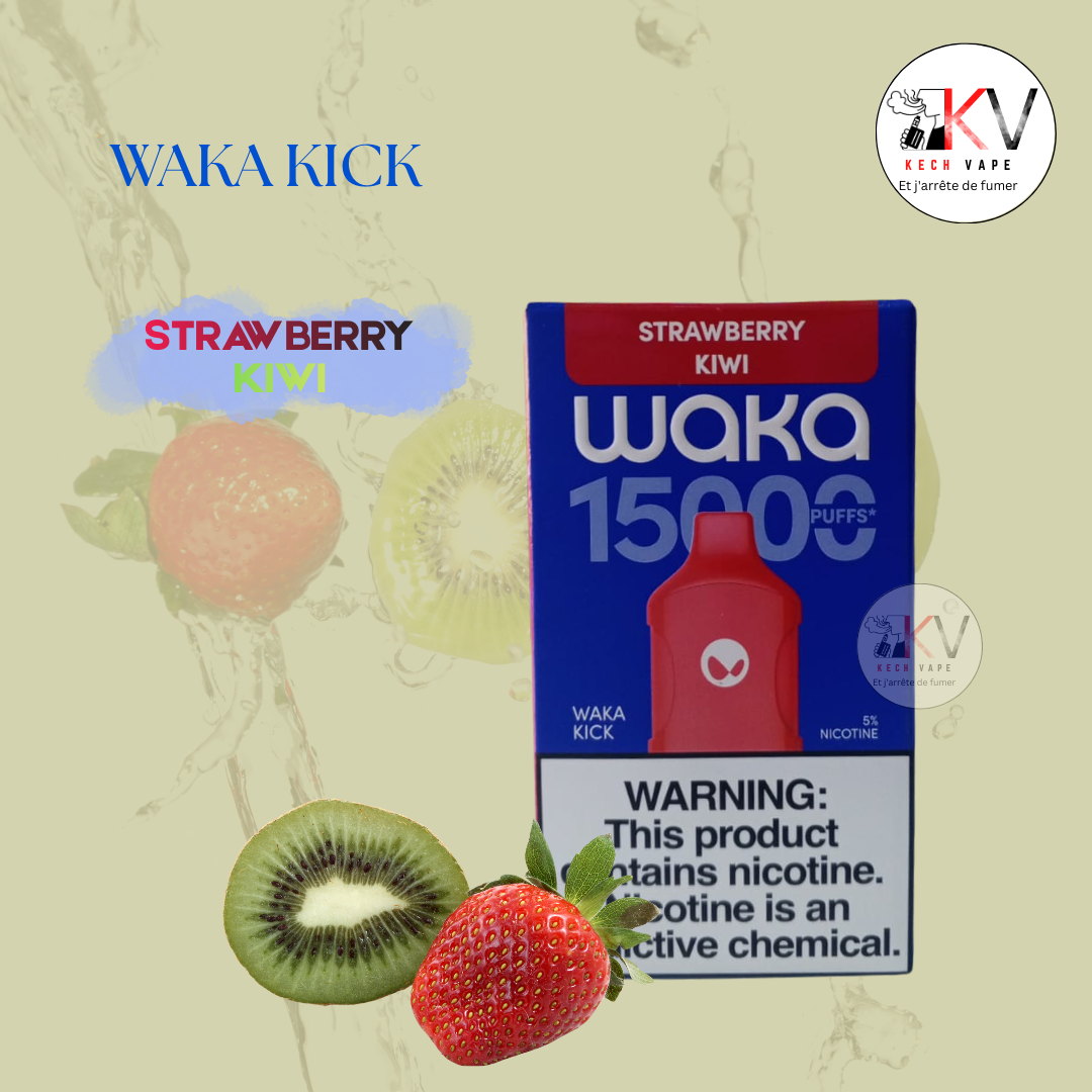 WAKA Kick Strawberry Kiwi 15000 Puffs Disposable Vape | KechVape Marrakech KECHVAPE WAKA Kick Strawberry Kiwi 15000 Puffs Disposable Vape | KechVape Marrakech KECHVAPE