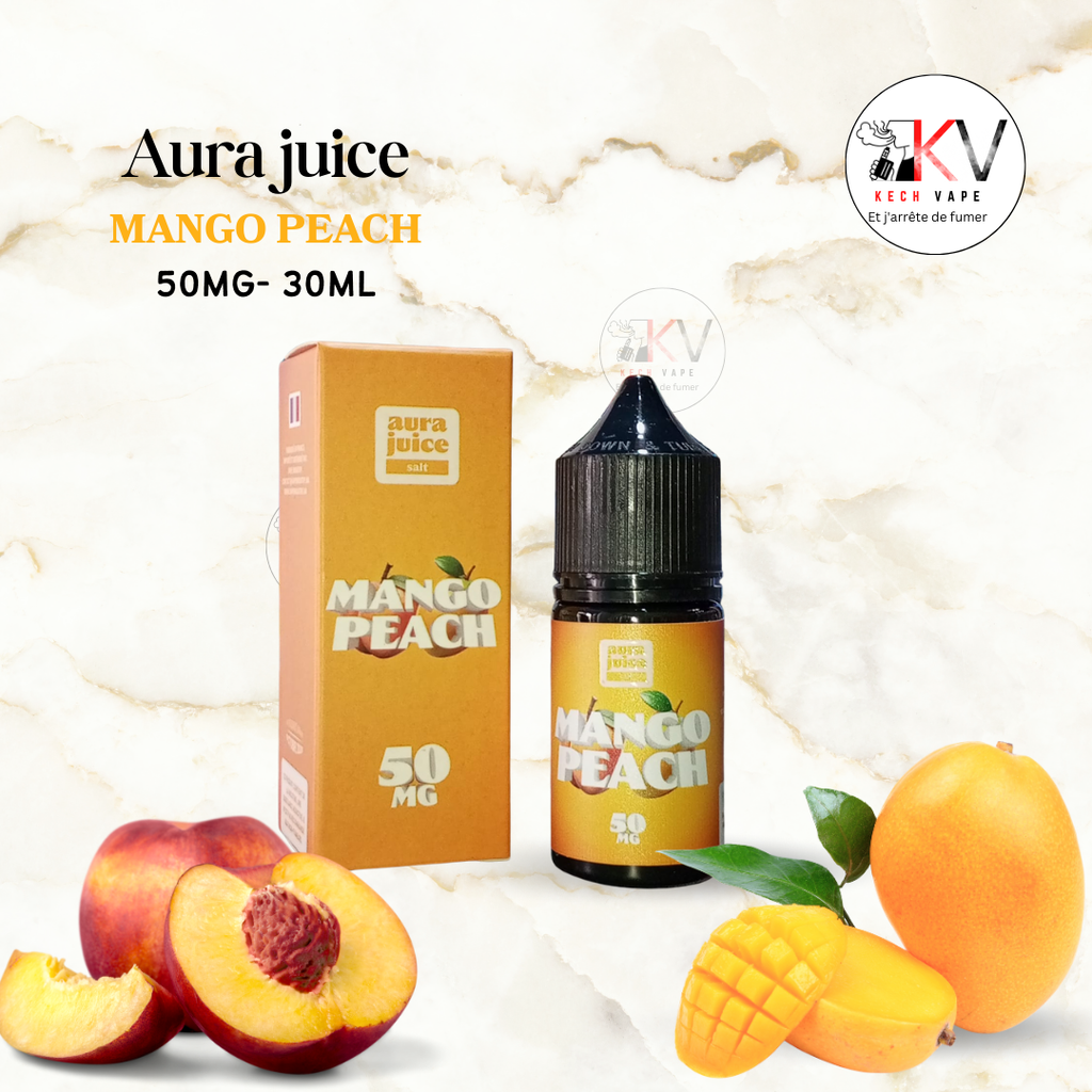 Aura Juice 50mg 30ml – salt de nicotine – saveur Mango Peach