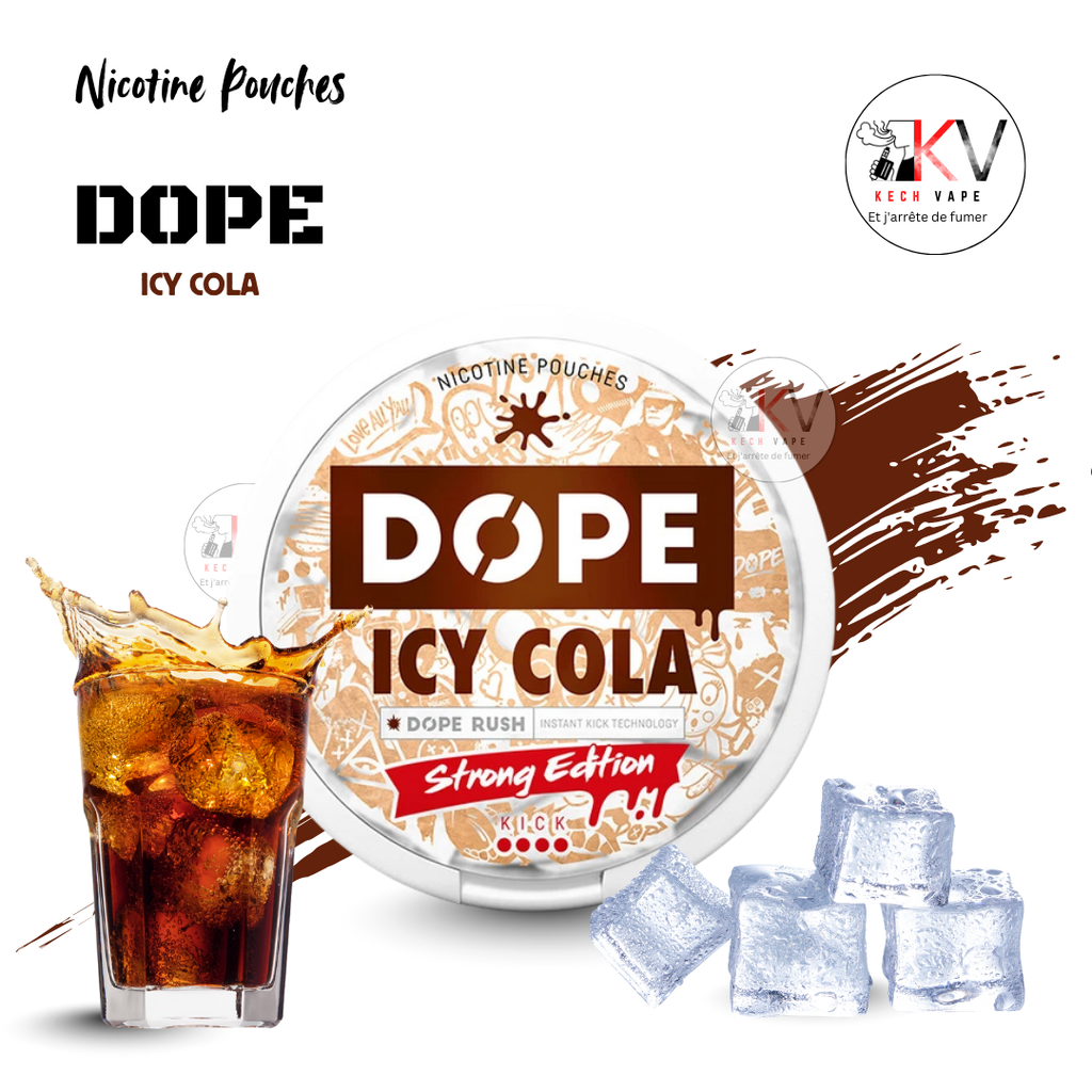 Dope Nicotine Pouches SNUS sans tabac ICY COLA -- KechVape