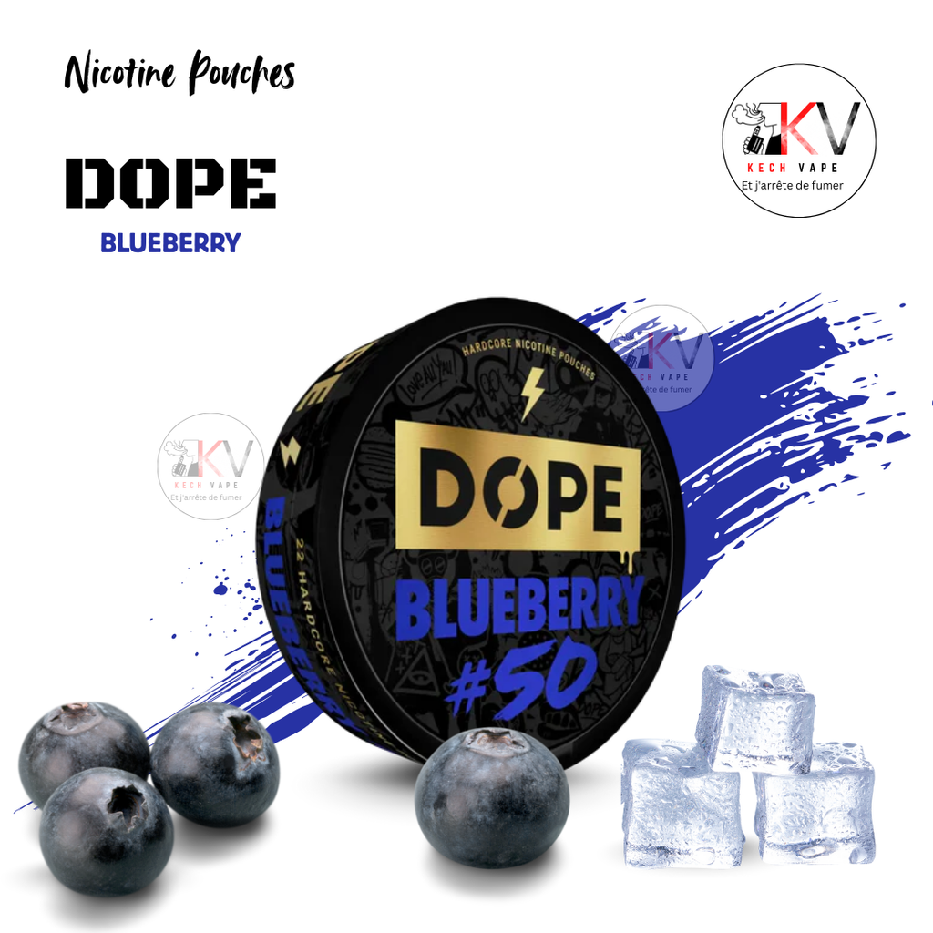 Dope Nicotine Pouches SNUS sans tabac BLUEBERRY -- KechVape