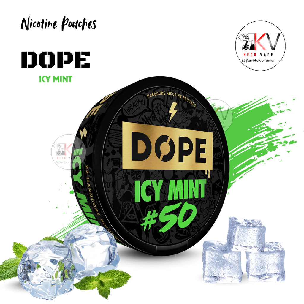 Dope Nicotine Pouches SNUS sans tabac ICY MINT -- KechVape