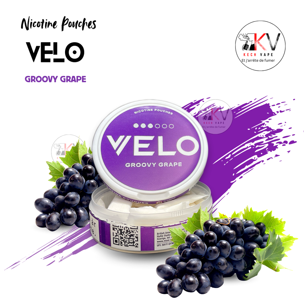 VELO Nicotine Pouches GROOVY GRAPE – snus sans tabac -- KECHVAPE