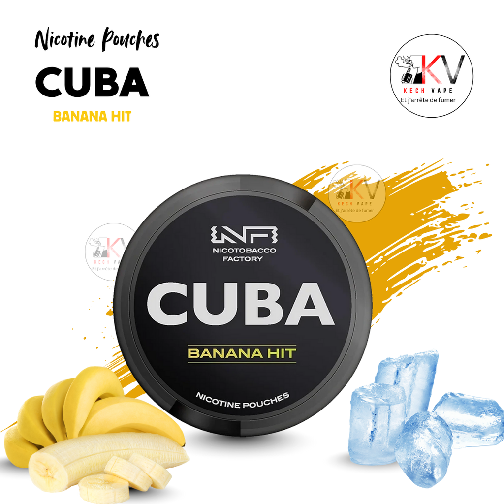 CUBA nicotine pouches Banana Hit – snus sans tabac saveur fruitée