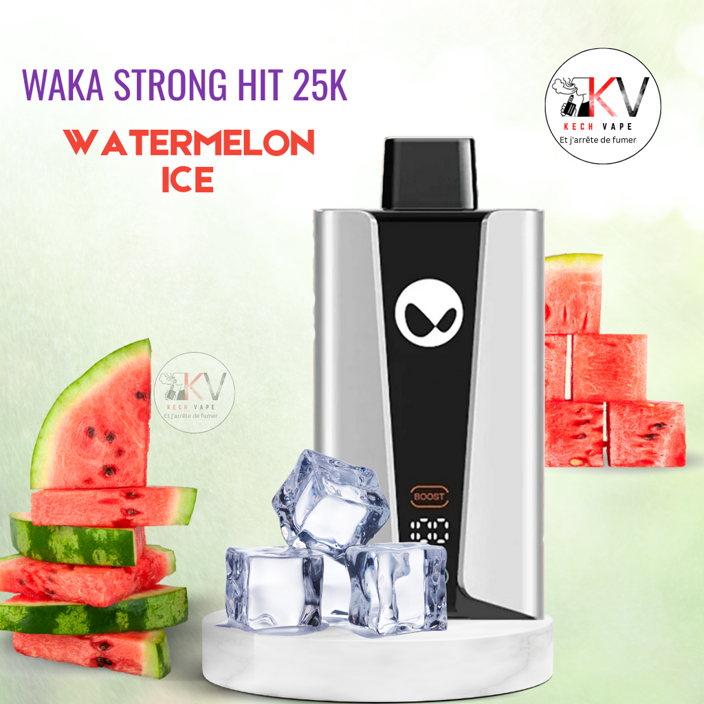 WAKA Strong Hit 25K vape jetable saveur WATERMELON ICE – KechVape Marrakech