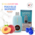 WAKA Boost 18K PEACH BLUE RASPBERRY vape jetable 18000 puffs nicotine 3% – KechVape Marrakech