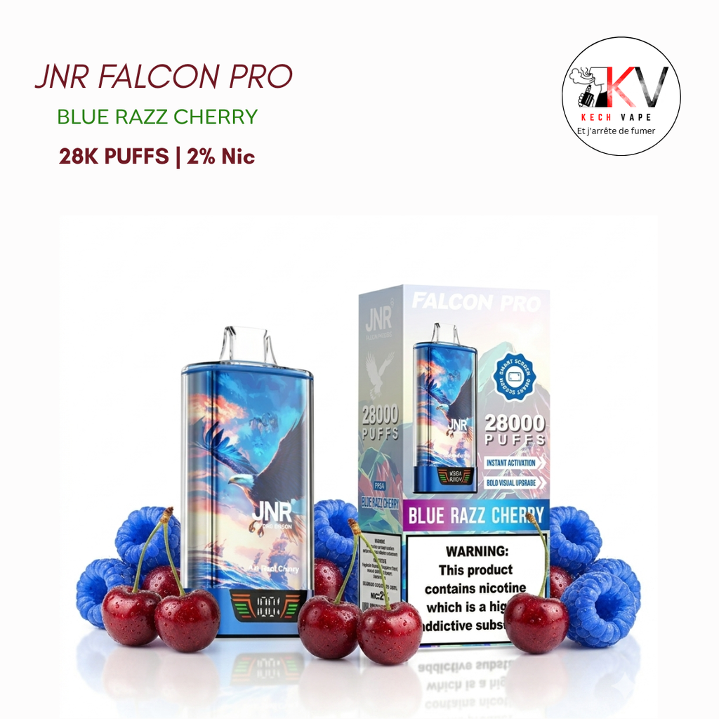JNR FALCON PRO-BLUE RAZZ CHERRY-28K PUFFS | 2% Nic
